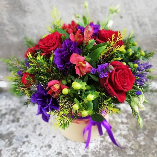 Red and Purple flower box