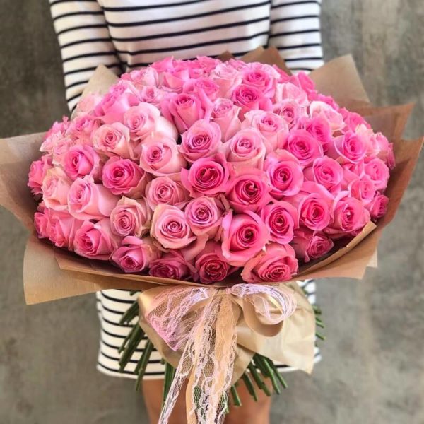 101 Sweet Pink Roses bouquet