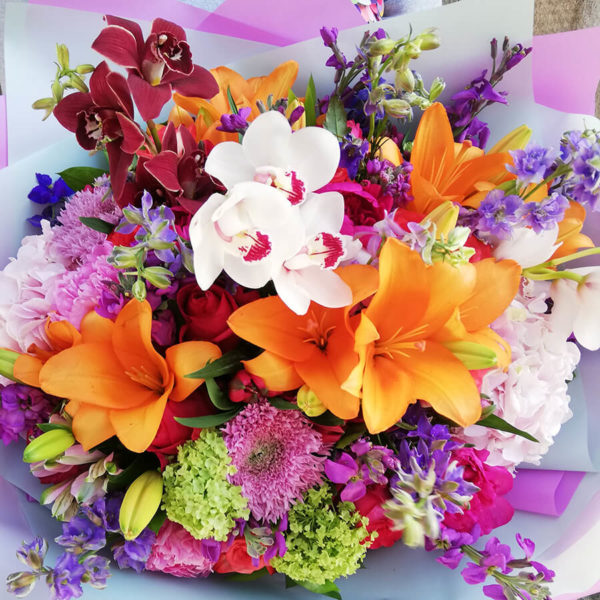 Bright bouquet with orchid and lily Limassol